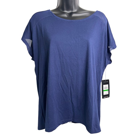 Marc New York Performance Womens Top Size L Blue Short Sleeve Casual - Picture 1 of 7